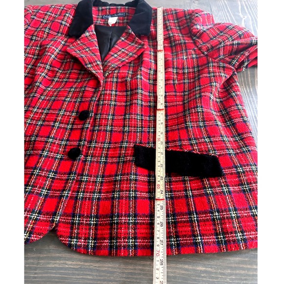 Norton McNaughton Blazer Red Plaid Velvet Collar Wool Blend Womens Size 22W - Picture 5 of 8